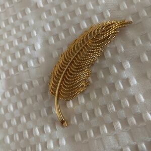 Vintage Monet Feather Brooch